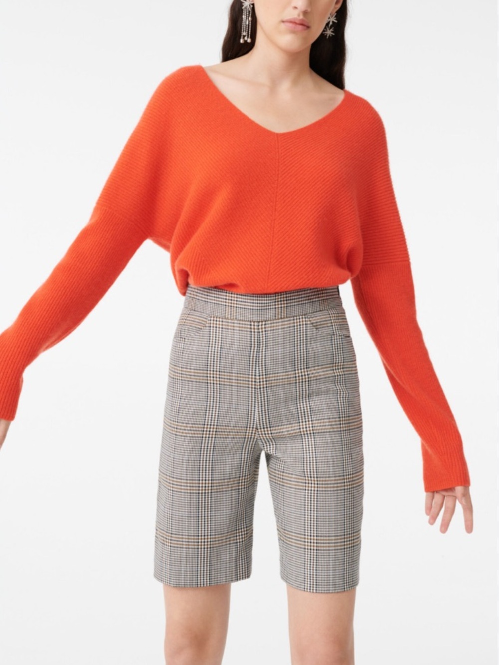 Maje Checked Biker Shorts